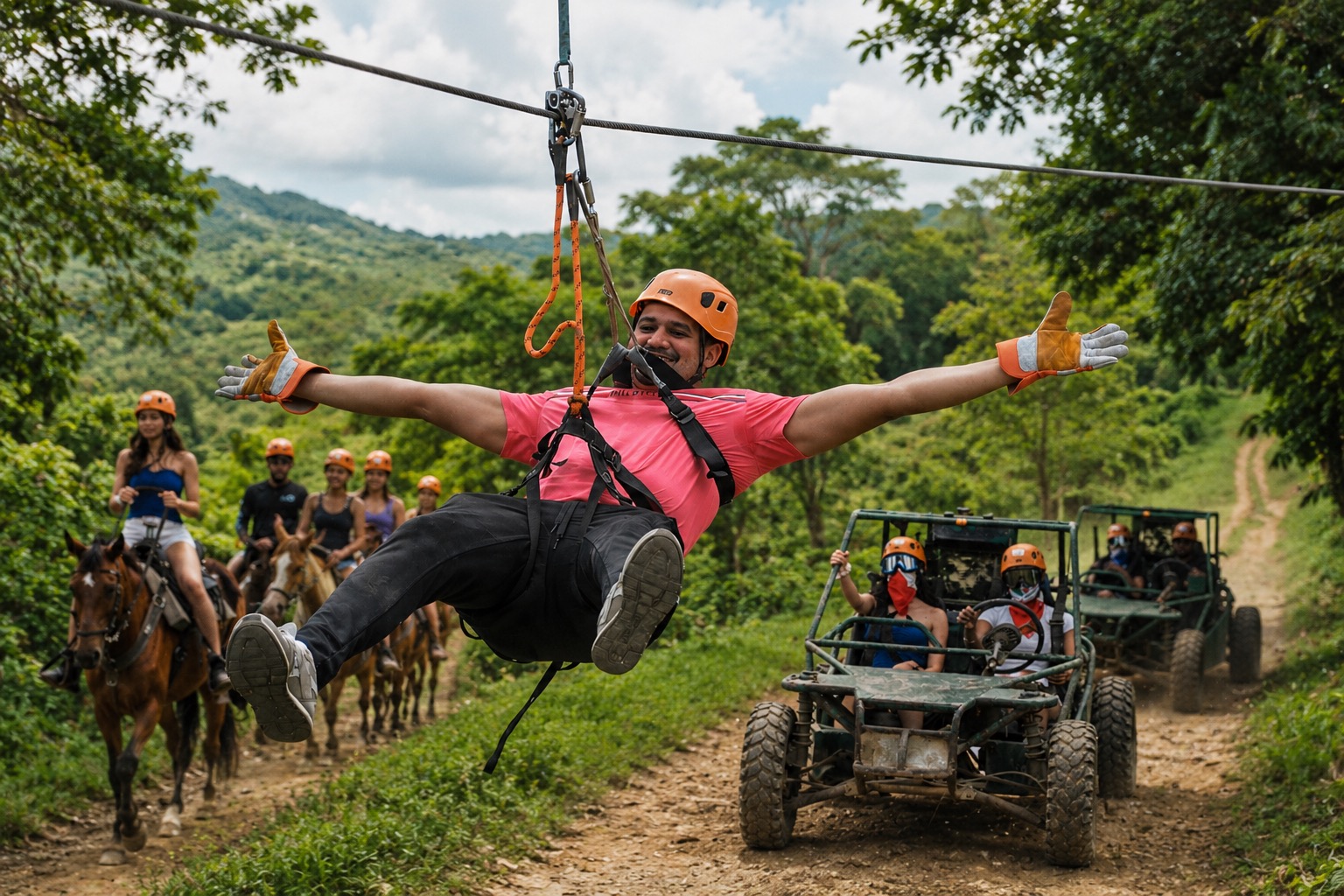 Tour Zipline – Buggies – Caballo — Kayoe Excursiones